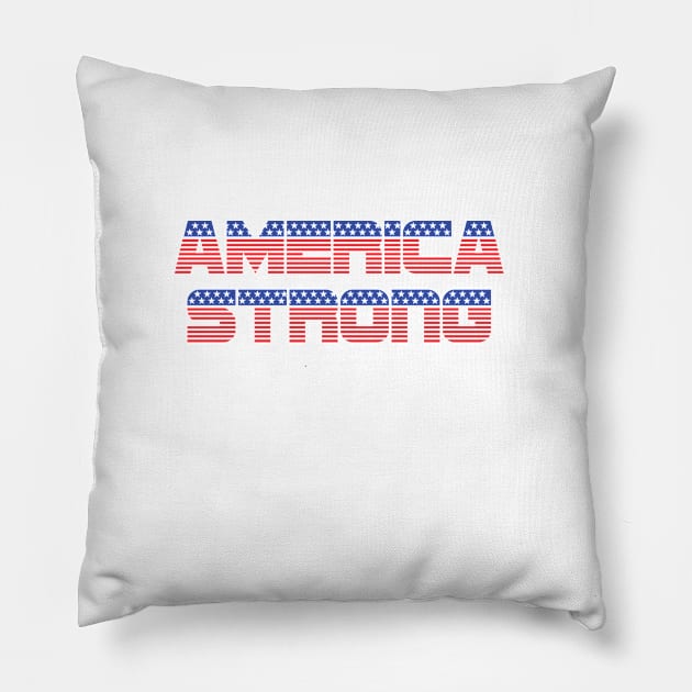 America Strong US Strong - on light colors Pillow by DDGraphits