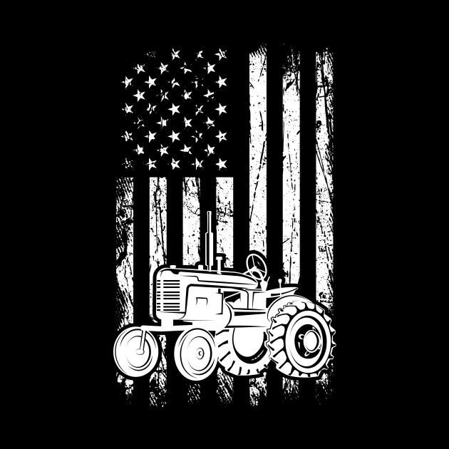 Farm Tractor American Flag Patriotic Farming USA by ChrifBouglas