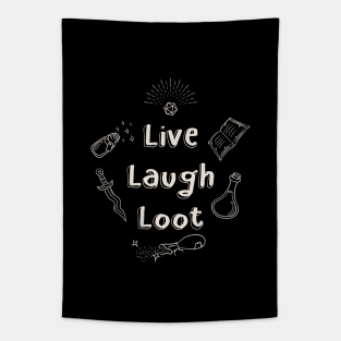 Live Laugh Loot Funny Gaming Tapestry