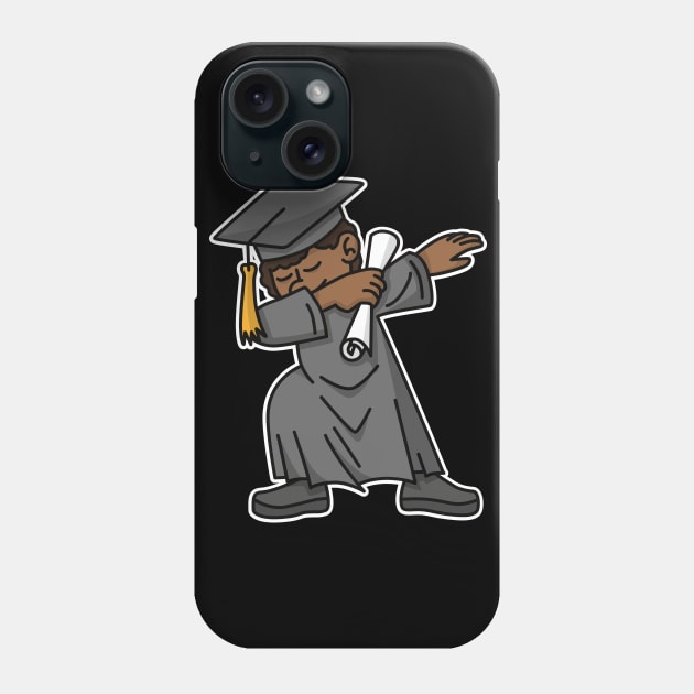 Black boy student dab dabbing graduation school Phone Case by LaundryFactory