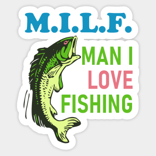 Women Love Me Fish Fear Me Funny Fishing US Flag' Sticker