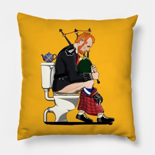 Scottish bagpipe player on the Toilet Pillow