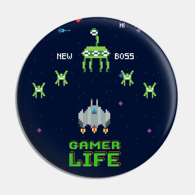 Retro Space Arcade Video Game Pin by AlondraHanley