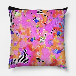 Tropical zebra floral Pillow