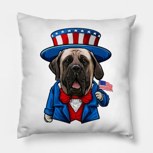 Fourth of July English Mastiff Pillow