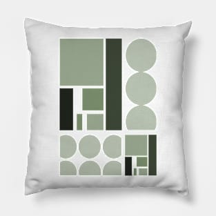 grey abstract - mondrain style with circles Pillow