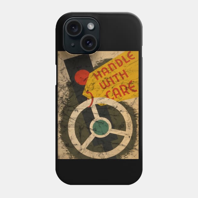 Handle With Care - Vintage Auto Safety Poster Phone Case by Slightly Unhinged