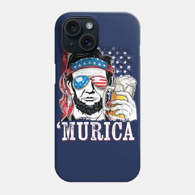 Abraham Lincoln American Flag Murica Phone Case by Pennelli Studio