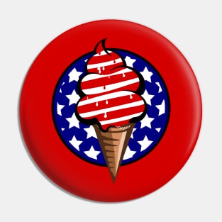 Stars and stripes USA Ice Cream Pin