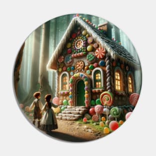 Whimsical Encounter in the Woods: Hansel and Gretel's First Glimpse of the Gingerbread Cottage Pin