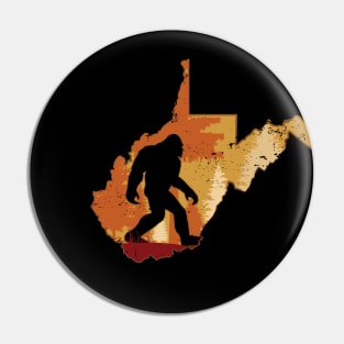 Bigfoot Retro Vintage Sasquatch West Virginia Pin