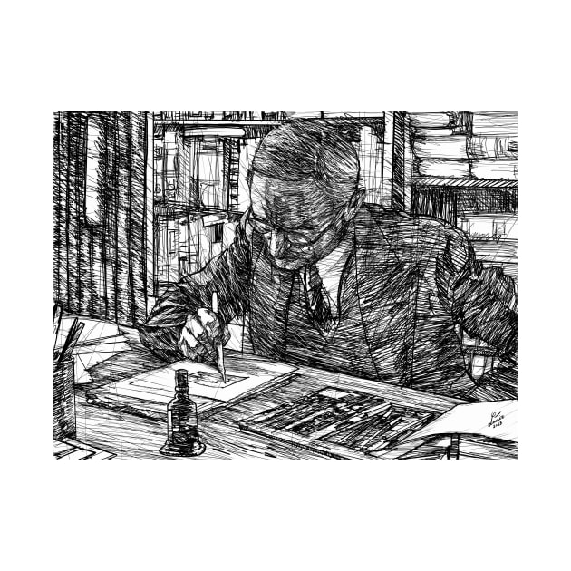 HERMANN HESSE ink portrait .4 by lautir