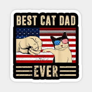 Best Cat Dad Ever American Flag Magnet