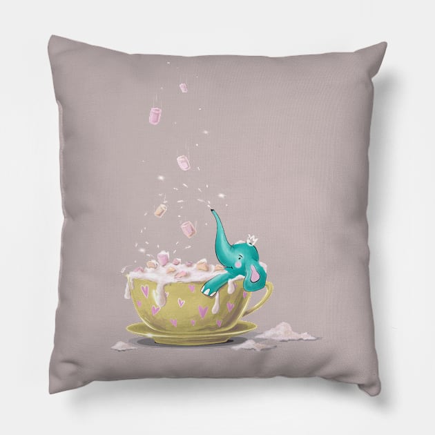 Elephant Tiffan & marshmallow Pillow by Elephant Tiffan 