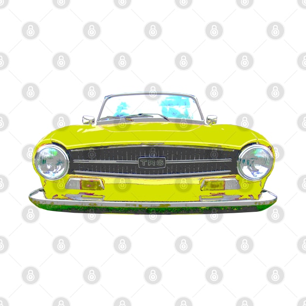 Triumph TR6 1970s classic British sports car yellow by soitwouldseem