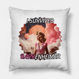 I SURVIVED BARVENHEIMER - Barbie & Oppenheimer Pillow