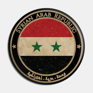 Vintage Syria Syrian Arab Republic Asia Asian Flag Pin