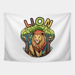 Animal Alphabet - L for Lion Tapestry