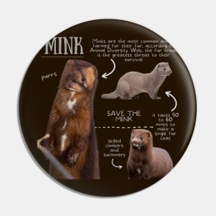 Animal Facts - Mink Pin