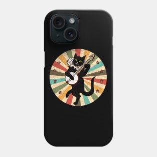 Vintage Cat Playing Banjo Phone Case