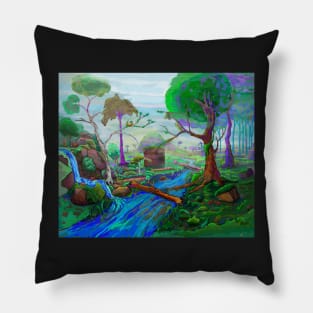 Landscape Forest Digital Art Painting Pillow