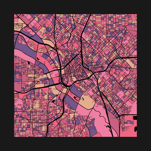 Dallas Map Pattern in Purple & Pink by PatternMaps