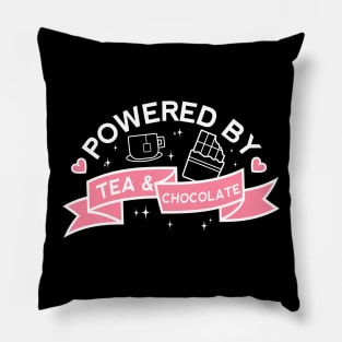 Powered By Tea & Chocolate Pillow