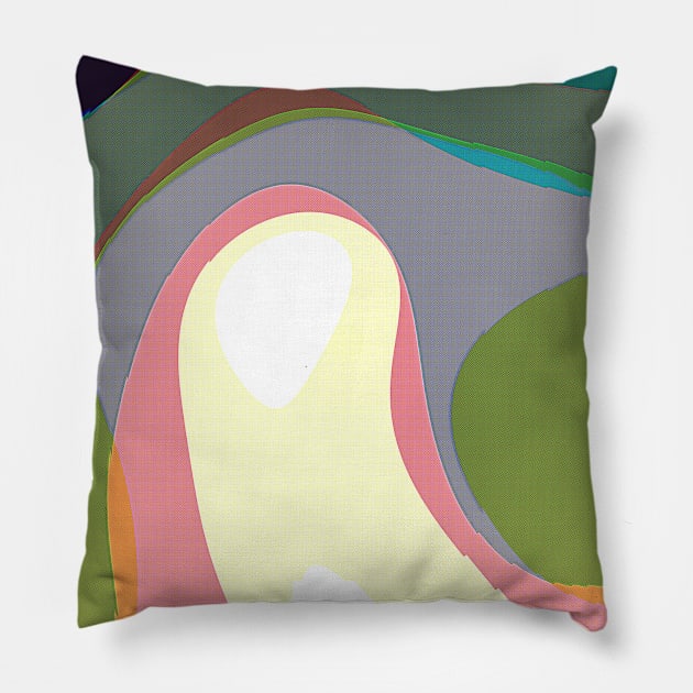 Colorful Abstract Warps 208 Pillow by Korey Watkins