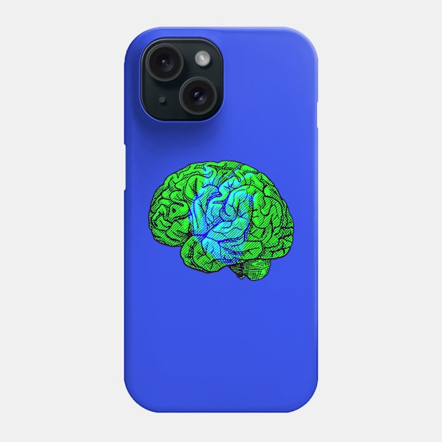 Brain&Heart Interactive Green&Blue Filter T-Shirt #2 By Red&Blue Phone Case by RedAndBlue