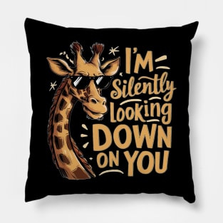 Silently Looking Down - Cute Funny Giraffe Pillow