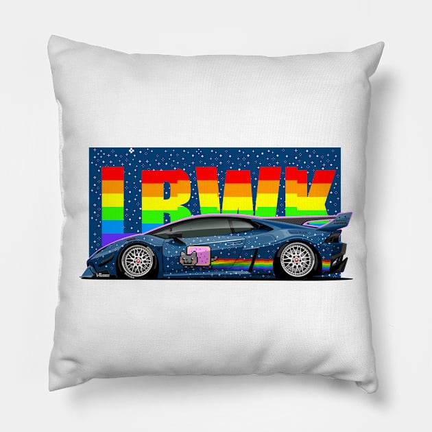 Nyanborghini Pillow by icemanmsc