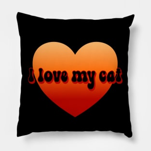 I Love My Cat Heart Pillow