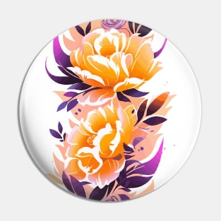 Blooming peonies watercolor tattoo Pin