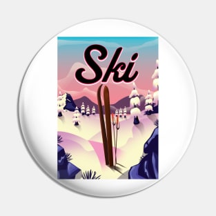 Vintage Ski poster Pin