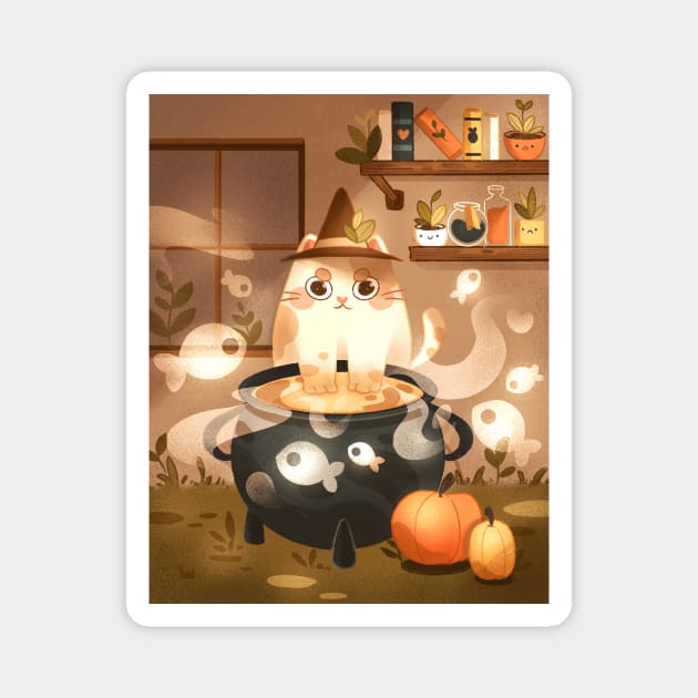 Witch Cat Magnet by nic_ochoa