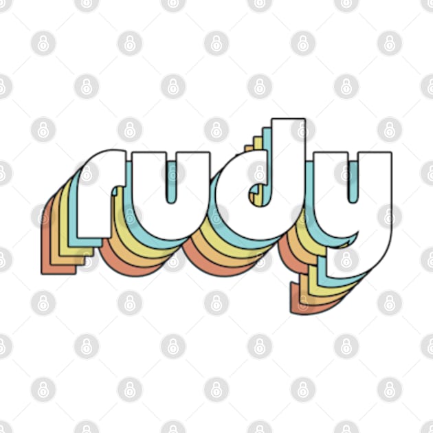 Rudy - Retro Rainbow Typography Faded Style by Paxnotods