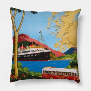 Vintage Travel - Scotland Highlands Pillow