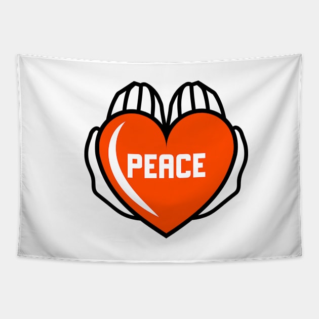 Peace and love Tapestry by VICTIMRED