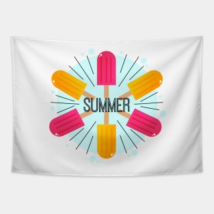 Summer Time with Popsicle Illustration Tapestry