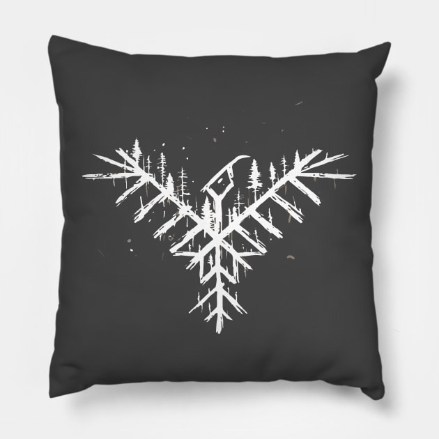 old Norse raven Pillow by Lamink