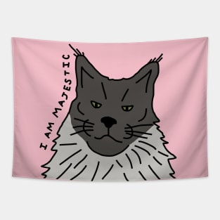 Majestic Animals Grey Maine Coon Cat Tapestry