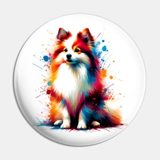 Colorful Norrbottenspets in Vibrant Splash Paint Style Pin