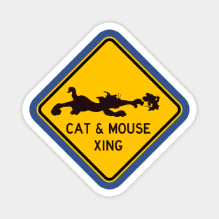 Cat and Mouse Crossing Magnet