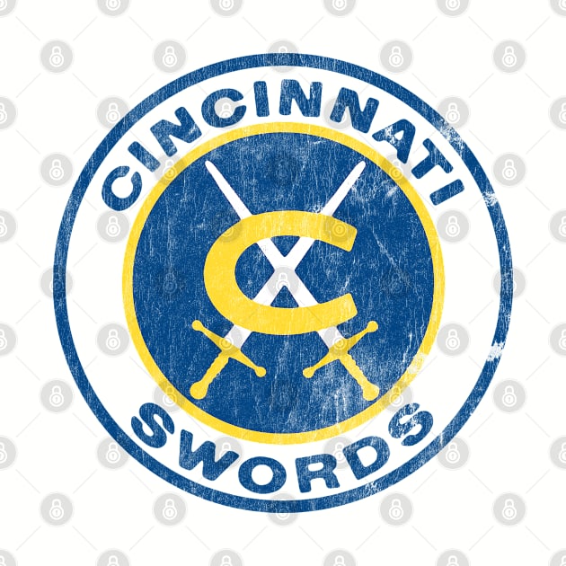 Cincinnati Swords Hockey Team - Vintage/Distressed Style by CultOfRomance