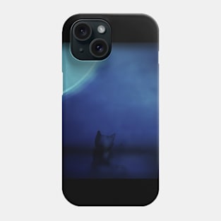 Moonwatching cat Phone Case