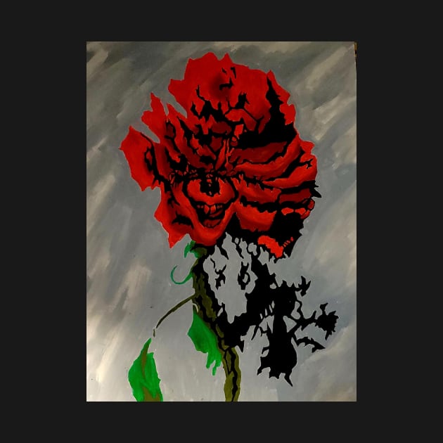 Nothing says I love you like a sadistic killer clown in a rose by Bill's Pop Art Mart