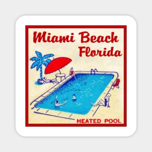 Miami Beach Florida Vintage Beach Ocean Swimming Pool Magnet