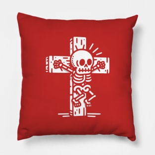 Funny Jesus Skeleton Design Pillow