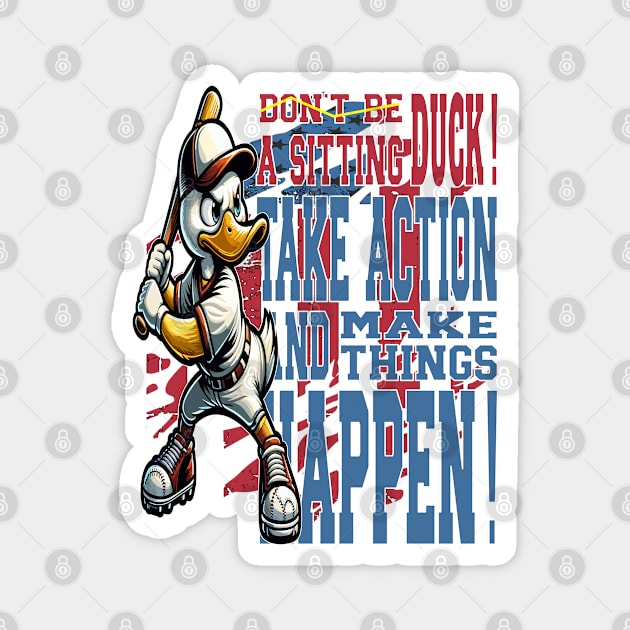 Duck Batter Up Magnet by maknatess