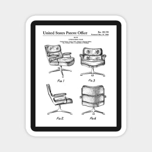 Chair Patent - Office Decor Modernist Design Art - White Magnet